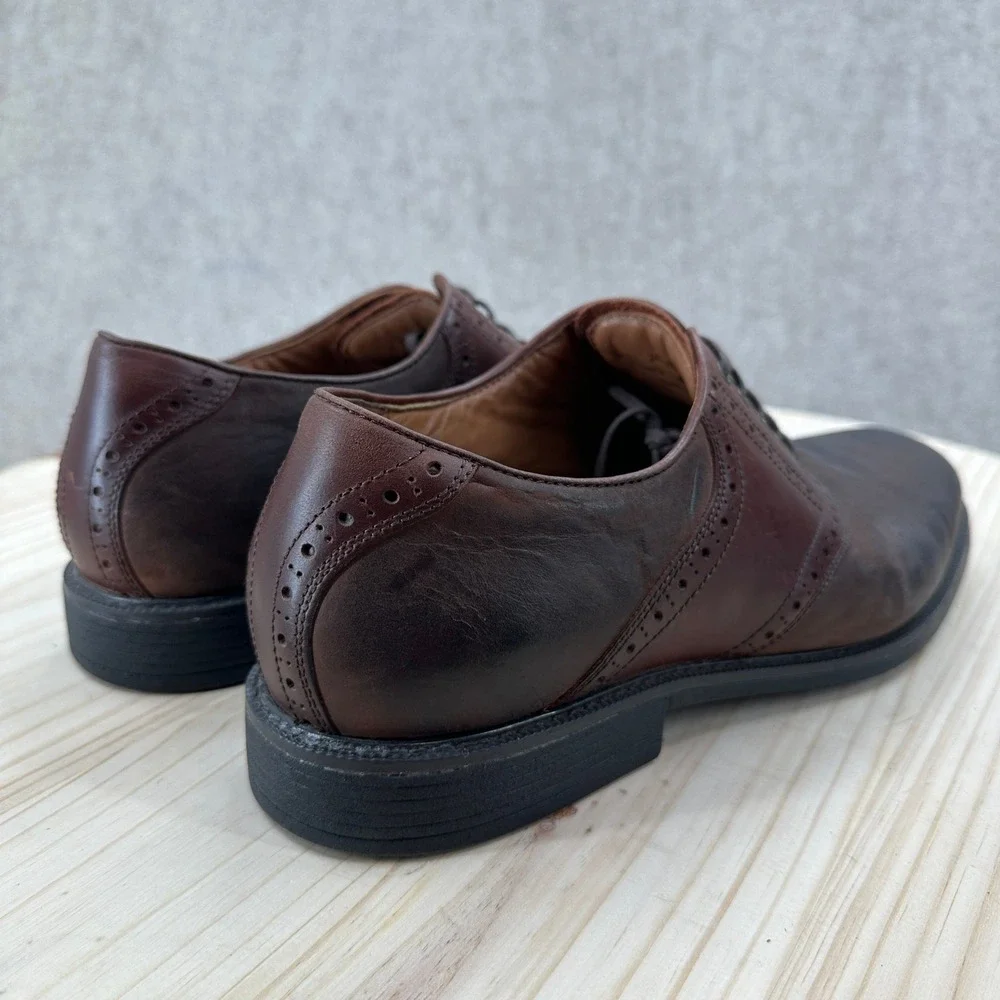 Johnston Murphy Sheepskin Leather Shoes Mens 12 Two-Tone Burnished Brogue Oxford